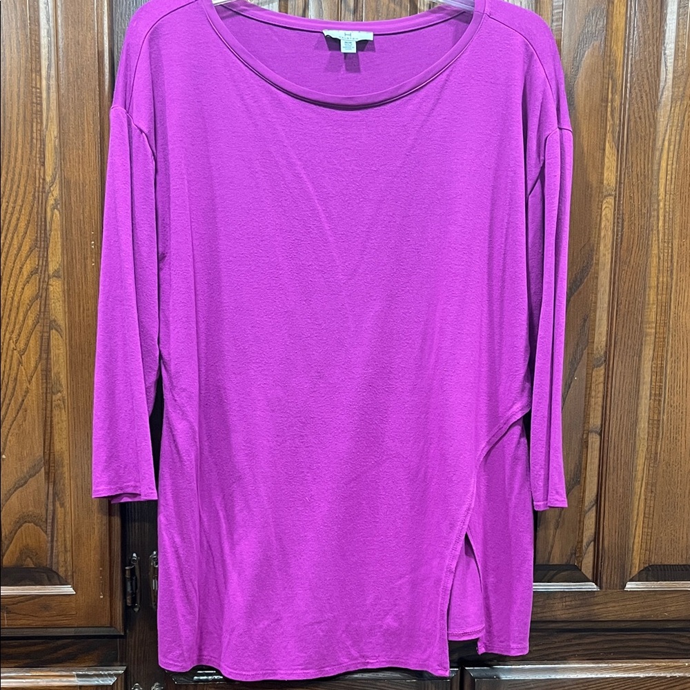 Halston Magenta Scoop Neck Top Medium - Picture 8 of 9